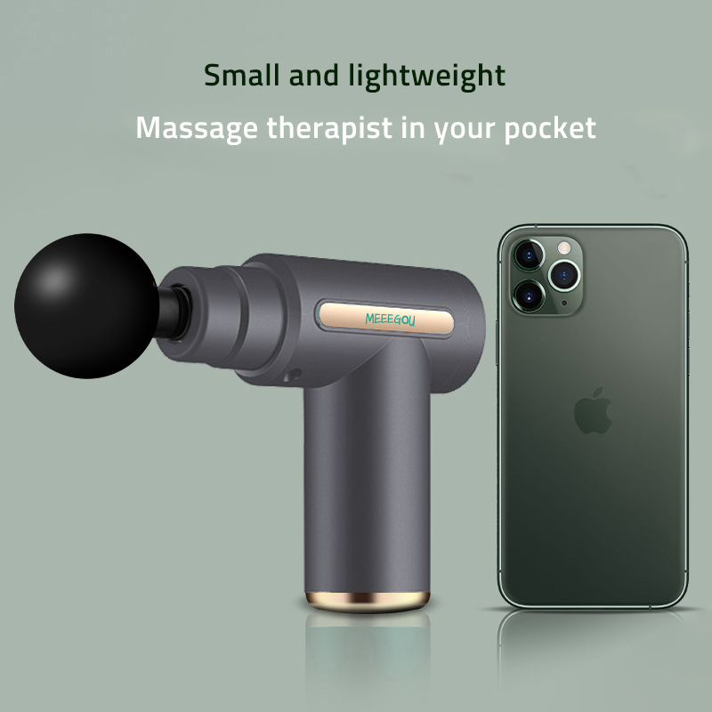 Mini Massage Gun, Percussion Deep Tissues Muscle Massager Gun with 6 Speeds, Type-C Charging, 35DB Ultra Quiet, Portable Electric Handheld Body Massager for Back Neck Pain Relief