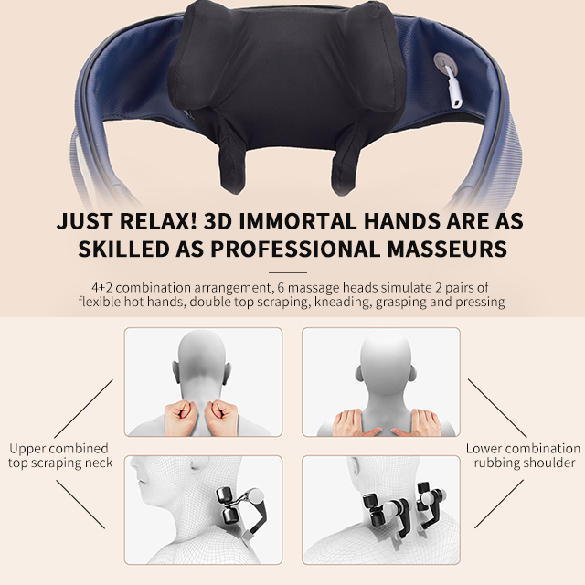 Simulation of Human Hands Shiatsu Back and Neck Massager with Heat, MEEEGOU Electric Deep Tissue 3D Kneading Massage Pillow for Shoulder, Neck, Waist, Body Muscle Pain Relief, Gifts for Dad, Mon, Men